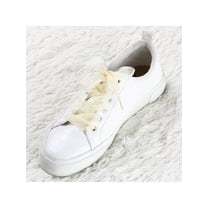 INSPIRE CHIC2 Pairs Flat Snow Yarn Shoelaces 2.5cm/4cm Wide Transparent Shoe Laces for Sneakers Light Yellow 120cm/47"