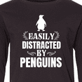 thumbnail image 4 of Inktastic Easily Distracted by Penguins Long Sleeve Youth T-Shirt, 4 of 5