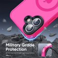 thumbnail image 3 of Funda protectora Tigowos compatible con iPhone 16 Plus, color rosa intenso, 3 of 6
