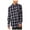 Blue - navywhiteplaid, variant on Jaywalker Mens Curved Hem Plaid Shirt Navy 2XL