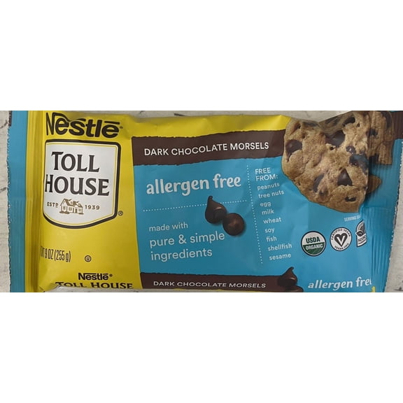 Nestle Toll House ALLERGEN FREE DARK CHOCOLATE Morsels Baking Chips 9 oz Bag