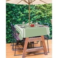 thumbnail image 3 of Outdoor Tablecloth with Umbrella Hole and Zipper 60 x 84 Inch Sage Green White Stripes Table Cover for Rectangular Tables Waterproof Tabletop Collection for Patio Garden Picnic Camping, 3 of 6
