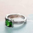 thumbnail image 4 of Green Cubic Zircon Square Cut 925 Silver CZ Band Women's Wedding Ring Size 7/8/9, 4 of 5