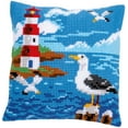 thumbnail image 2 of (2 pack) Vervaco® Lighthouse Seagulls Pillow Cover Needlepoint Kit, 2 of 2