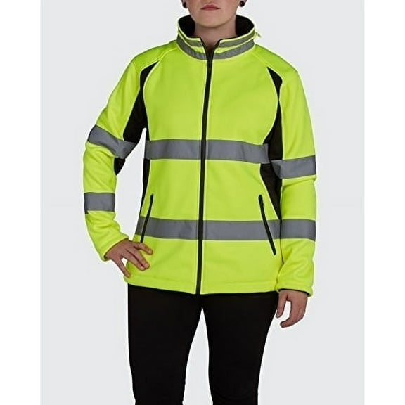 UHV668XL High Visibility Green Full Zip Ladies Soft Shell - Extra Large