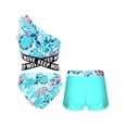 thumbnail image 2 of vastwit Girls 3 Piece Cutout Swimsuits Athletic Tankini Swimwear Crop Top Briefs Bottom Bathing Suits Leaf 8, 2 of 7