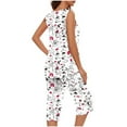 thumbnail image 5 of Women's Pajama Sets Sleeveless Sleepwear Loungewear Summer Sets Pleated Tank Tops And Capris With Pockets Floral Soft Cute 2pcs Plus Size Womens Clothing, 5 of 5