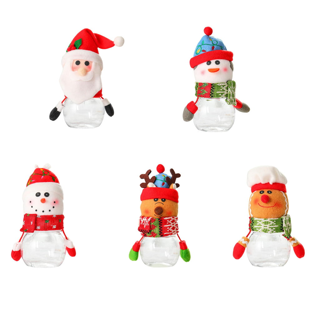 Christmas Snowman Santa Candy Filler Xmas Party Storage Bottle Decor Box Gift YG 