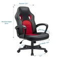 thumbnail image 5 of Lacoo Faux Leather Computer Gaming Chair Office Desk Chair with Lumbar Support, Red, 5 of 7