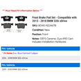 thumbnail image 2 of Front Brake Pad Set - Compatible with 2013 - 2018 BMW 320i xDrive 2014 2015 2016 2017, 2 of 2