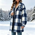 thumbnail image 4 of Womens Fleece Jacket Button Down Plaid Flannel Outerwear with Pockets Collar Warm Coat for Winter Weekend Wear Casual Fall Winter Outerwear, 4 of 9