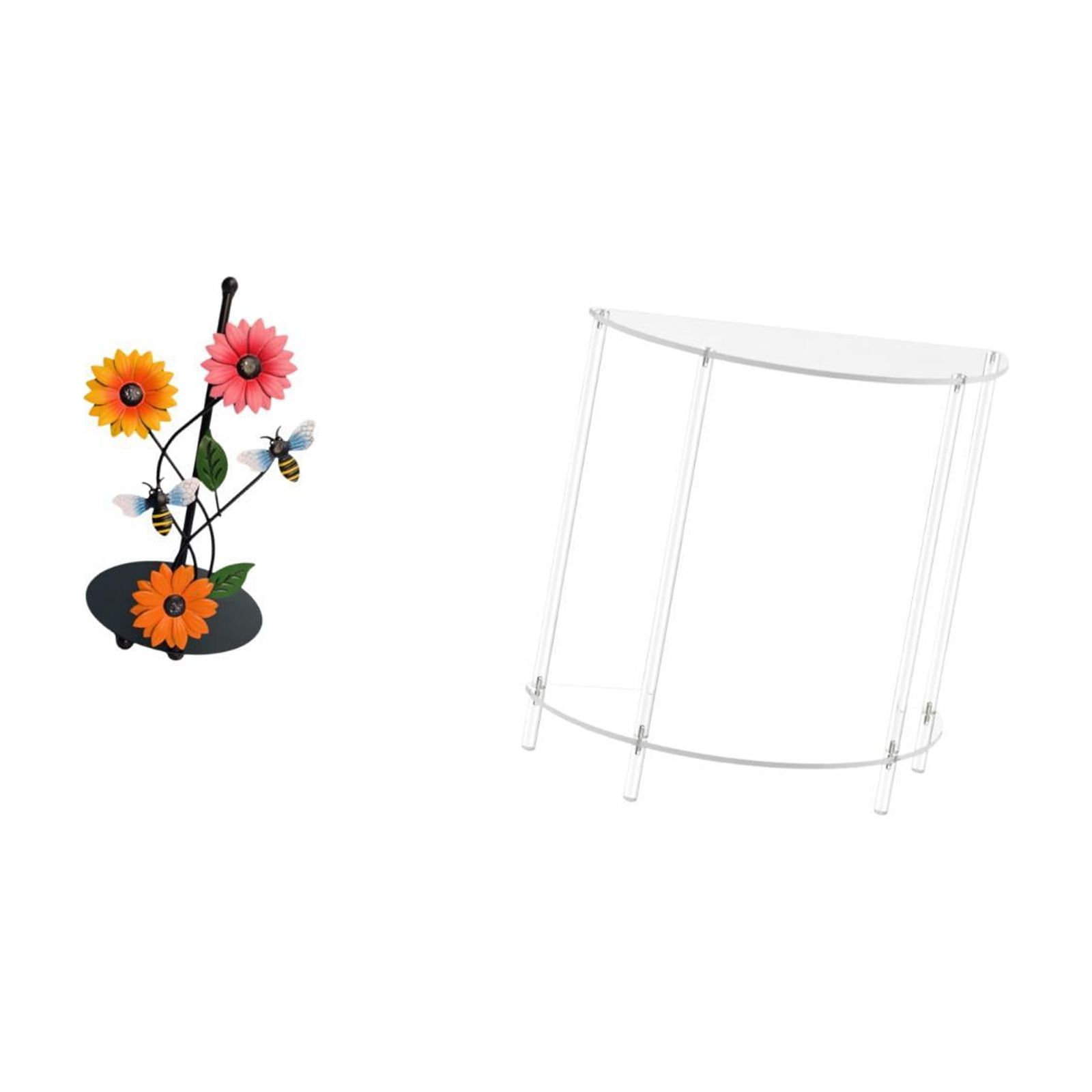 Fiocias Toilet Paper Holder Paper Towel Holder Acrylic Nightstand Clear Acrylic Side Table Iron And Acrylic Material Suitable for Kitchen Countertop
