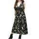 thumbnail image 1 of Vestido HUOGUO, a la moda casual, con estampado inglés, cuello en V, para mujer, 1 of 5