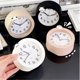 thumbnail image 5 of Reloj despertador analógico de mesa redonda for sala de estar, cocina, dormitorio, oficina, mesita de noche, escritorio, reloj multifuncional con pilas, 5 of 6