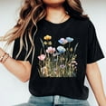 thumbnail image 2 of RKSTN T-Shirts Graphiques pour Femmes Mode Imprimé Floral Manches Courtes Col Rond T-shirt Cadeaux Fête des Mères Coupe Ample Décontractée Tops d'Été Polyvalents, 2 of 5