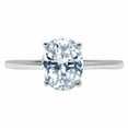 thumbnail image 2 of 2 ct Oval Cut Natural Swiss Blue Topaz Solitaire Engagement Ring for Women in 18K White Gold, 2 of 2