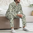 thumbnail image 7 of Honeii Skull with Cash Pattern Mens Pajamas Set,2pcs Men's Lounge Long Sleeve Sleep Shirt and Pajama Bottoms Sleepwear Set,Mens Pjs Sets-XX-Large, 7 of 7