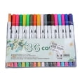 thumbnail image 1 of Rotulador De Doble Pincel, Tapa De Bolígrafo De Color Suave, Rotuladores De Doble Cabezal Seguros, 36 Colores Con Puntas De Pincel De Fibra Para Dibujos Animados, 1 of 7