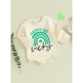 thumbnail image 3 of Infant Baby Irish Festivals Jumpsuit ShamrockLetter Print Round Neck Long Sleeve Romper Newborn Clothes, 3 of 9