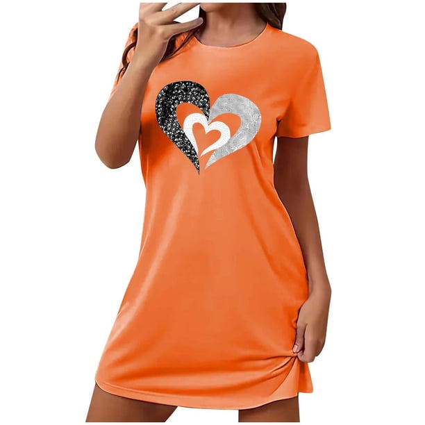 Camisón corto navideño para mujer, talla grande, con cuello redondo estampado y mangas cortas, para el pecho.