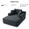thumbnail image 4 of Vanress 66" Chaise Lounge Chair Indoor, Oversized Corduroy Upholstered Boneless Sofa, Deep Seat Reading Chairs Sleeper Couch, Cloud Sofas Couches for Living Room Bedroom, No Assembly, Grey, 4 of 10