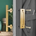 thumbnail image 3 of Rio Salto 12-Inch Gold Barn Door Handle Kit Closet Door Handle Solid Aluminum Brass Finish Pull Handle Flush Handles Hardware Large Sliding Door Handles 1-Door Gold - 1Pack, 3 of 8