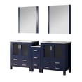 thumbnail image 2 of Volez 72 in W Navy Blue Double Bath Vanity with Side Cabinet, and White Ceramic Top, 2 of 6