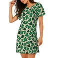 thumbnail image 2 of Fotbe Happy St. Patrick's Day Pattern Women's Cotton Nightgown Sleepwear Short Sleeves Shirt Casual Print Sleepdress, 2 of 6
