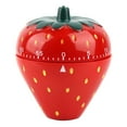 thumbnail image 2 of Strawberry Timer Kitchen, Antiwear Plastic  Strawberry Shaped 60 Minutes Kitchen Timer Mechanical Time Reminder for Salons Offices  Kitchen, 2 of 8
