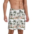thumbnail image 2 of Wukai Flamingo Palm Trees Men’s Short Pajama Pants With Pockets Soft Sleep Pj Shorts for Men-3X-Large, 2 of 6