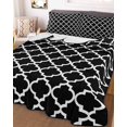 thumbnail image 3 of Quilts Queen Size, Black Morocco Soft Comforter Bedding Set for Bed, Boho Modern Minimalist Abstract Geometric Lightweight Quilted Bedspread with Pillow Cover(2 Pieces) for All Season, 90x96 Inch, 3 of 6