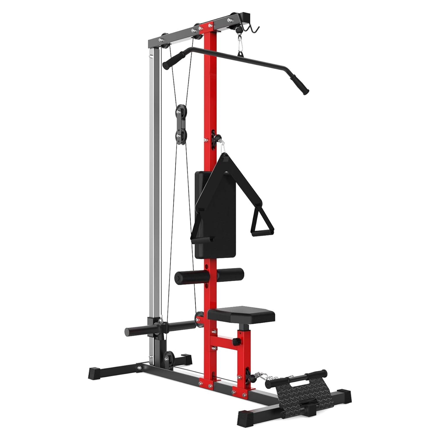 M optimized LAT Pulldown Machine, LAT Cable Machine with High and Low Pulley Station, Row Cable Machine Home Gym with Leg Support, Tricep Workout Equipment