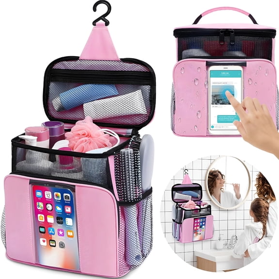 LAMIRO Dorm Room Essentials for College Students Girls,Shower Caddy Portable,College Travel Cruise Ship Essentials Hanging Toiletry Bags for Traveling Women,Shower Bag for Camping,Womens Gifts