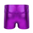thumbnail image 2 of inlzdz Girls Sparkle Solid High Waist Biker Dance Short Gymnastics Volleyball Tumbling Athletic Shorts Purple 10, 2 of 6