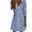 Blue, variant on Diufon Cotton Linen Womens Dresses Stripe Printed Dress Lapel Button Long Sleeve Dress with Pockets