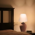 thumbnail image 7 of FSLiving Rustic Terracotta Ceramic Pot White Fabric Shade Cone Shape Table Lamp Rechargeable Battery Operated RGB Bulbs by Remote, Wireless Timer and 15 Color Temperature, Mushroom, Brown A-37, 7 of 7