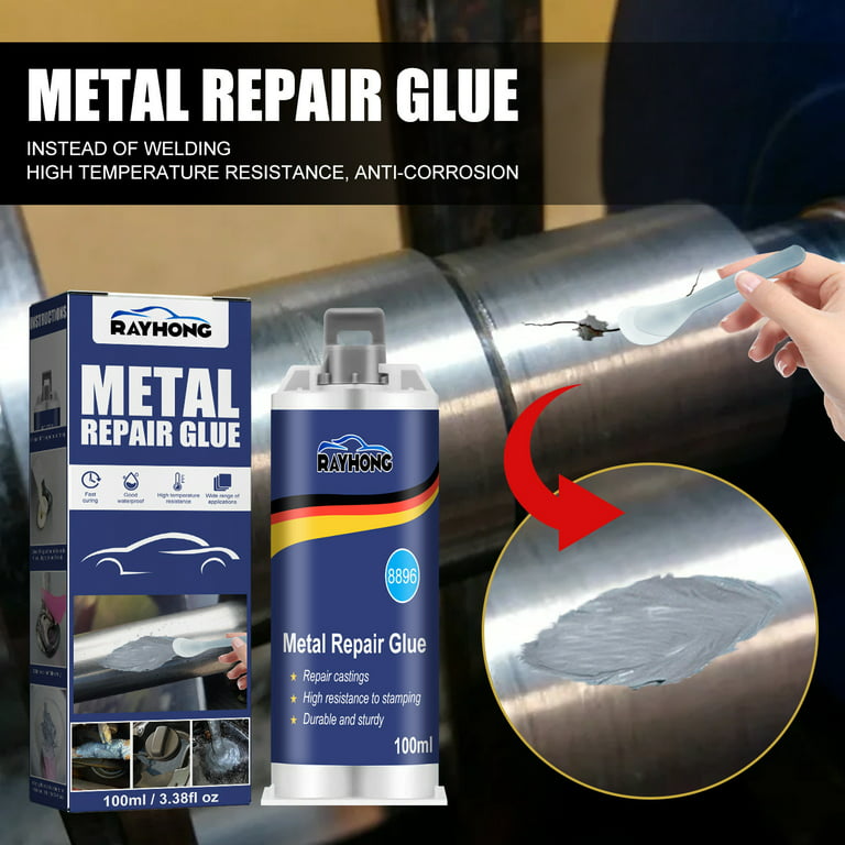 Ycolew Metal Glue, Glue for Metal High Strength Bonds Metal to Metal  (100ml), Weld Metal Repair Glue, Metal Epoxy for Steel, Metal, Cast Iron 