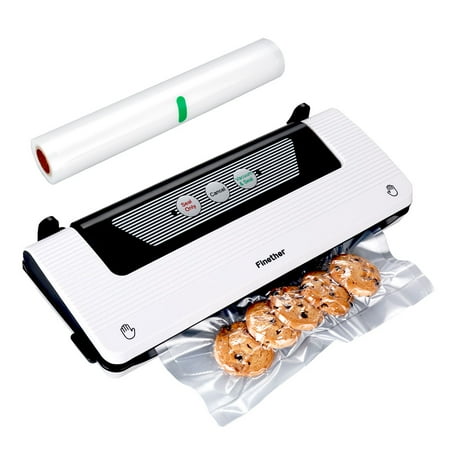 Food Savers Sealer Finether Vacuum Sealer, Multi-Function Food Saver for Food, Photos, Jewellery, Antiques, Clothes, Medication (1 Bag Roll for Free) ()