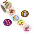 thumbnail image 3 of Cute Animal Reward Sticker Incentive Sticker Positive Words Sticker Paper Roll Diameter 38mm for Kid Teacher School Supplies, 3 of 8