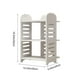 thumbnail image 3 of Puerta estrecha para zapateros, zapatero multinivel que ahorra espacio, PVC madera-plástico, impermeable y armario abierto para zapatos, moderno blanco, de 3 niveles, 3 of 6
