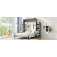 thumbnail image 6 of Newest Queen Size Murphy Bed Wall Bed with Shelves, Drawers , Lights,Gray, 6 of 9