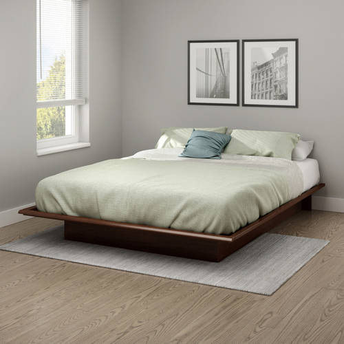 South Shore Basics Queen Platform Bed with Molding, 60 ...