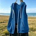 thumbnail image 6 of Aezemi Womens Zip up Sleeveless Sweatshirts Drawstring Hooded Casual Fashion Sweatshirts Full Zip Fall Winter Hoodies Jackets with Pockets XXL, 6 of 8