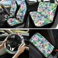 thumbnail image 2 of Jeiento Tropical Flowers Car Seat Cover Full Set 13 Pcs Auto Interior Accessories with Steering Wheel Cover, Seat Belt Pads, Armrest Cushion, Coasters, Keychain Gifts for Friends, 2 of 8