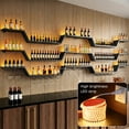 thumbnail image 5 of Yucurem 3-Tier Wall Mounted Wine Rack with LED Lights, 47.2" Metal Floating Bar Shelves with Upside-Down Glass Holder, Large Liquor Bottle Display Storage Shelf for Home Bar Dining Room Cafe Decor, 5 of 9