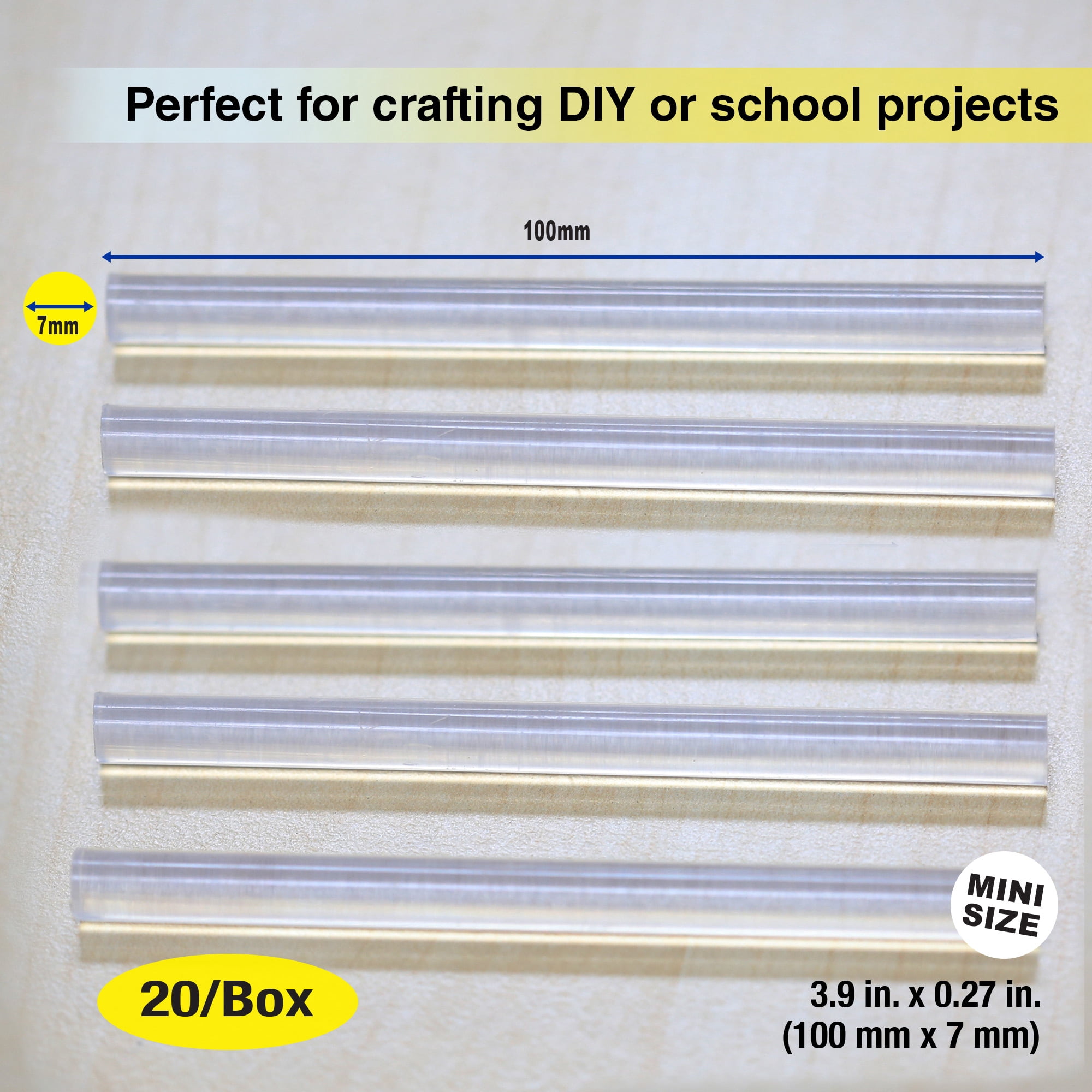 BAZIC Hot Melt Glue Sticks Dual Temp Mini 3.9" x 0.27", All Purpose Industrial Glue Stick (20/Pack), 144-Packs