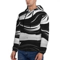 thumbnail image 3 of Uemuo Abstract Black White Swirls Pattern Men's Hoodie - Casual Pullover Hoodie with Kangaroo Pocket, Stylish Hooded Sweatshirt for Everyday Wear-X-Large, 3 of 7