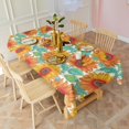 thumbnail image 3 of White Orange Sunflower Pattern Rectangle Tablecloth 60"x102",Waterproof Polyester Rectangle Table Cloth, Wipeable Spillproof Polyester Tablecloth for Dining, Camping, Indoor and Outdoor, 3 of 6