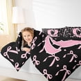 thumbnail image 4 of jejeloiu Monogrammed Q Queen Comforter Set,Cute Bow Bowtie Bedding Sets,Pink Black Bedding Comforter Set,Microfiber Room Decorative Reversible,3-Piece, 4 of 8