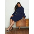 Eloquii Women's Plus Size Flare Sleeve Scuba Dress